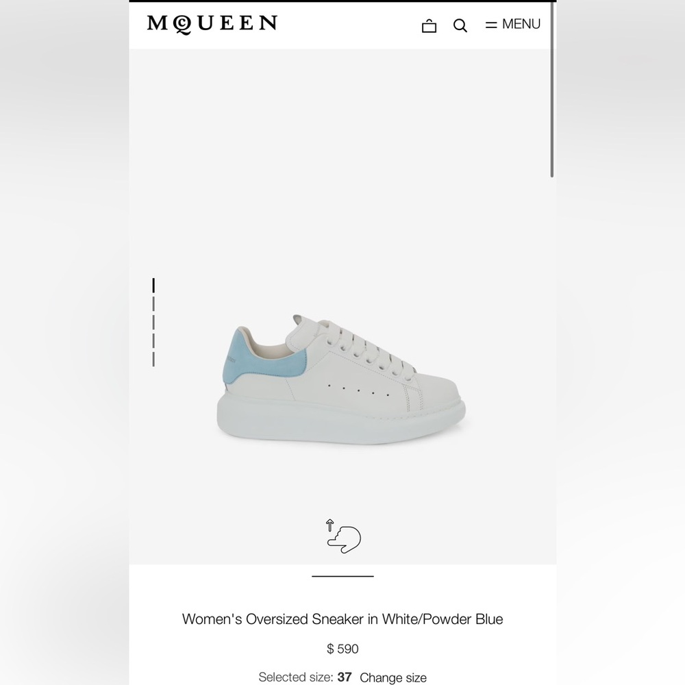 Alexander McQueen White and Blue Sneakers